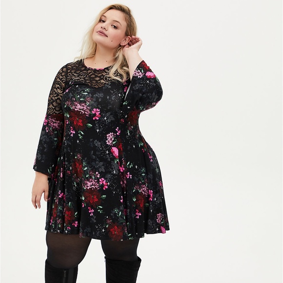 torrid Dresses & Skirts - Torrid Super Soft Floral Lace Bell Sleeve …